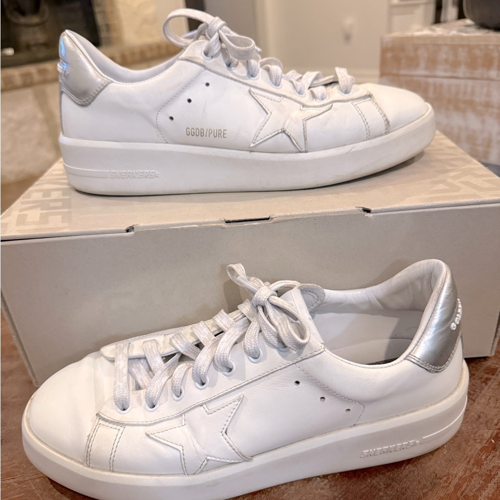 Golden Goose Pure White / Silver Size 42